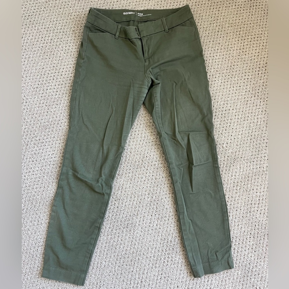 Old Navy Women's Straight Leg Pants - Olive Green